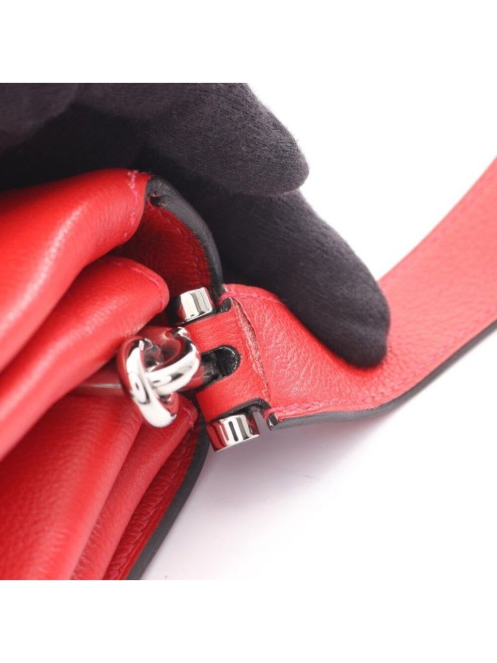 Hermes Shoulder Bag Opry 24 ck Geranium Rose Azalea Leather - Picture 9 of 9